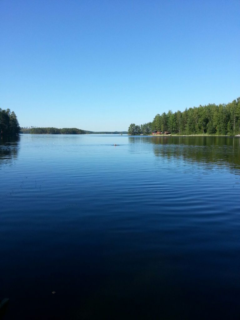 Vouhijärvi Bucht an unserem Sommerhaus in Finnland