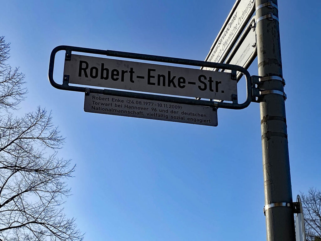 Robert Enke Straßenschild in Hannover
