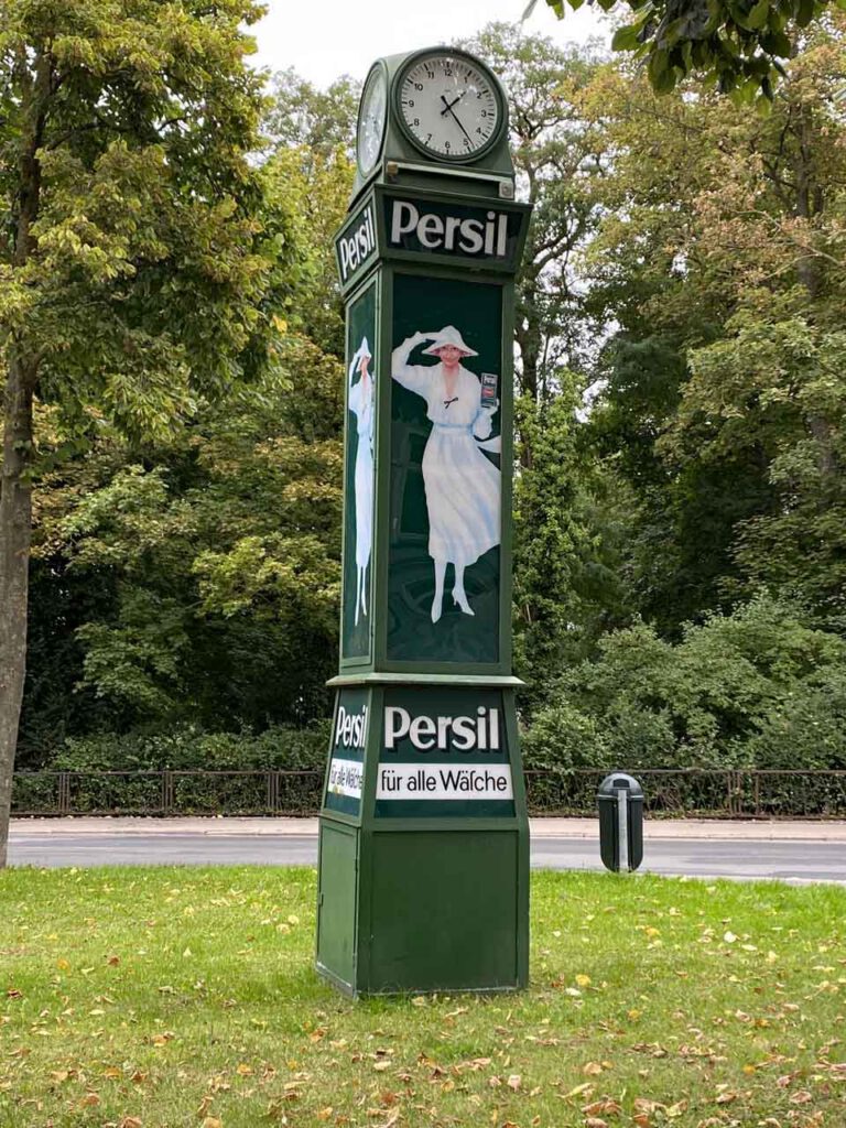 Werbung Reklame Uhr von Persil
