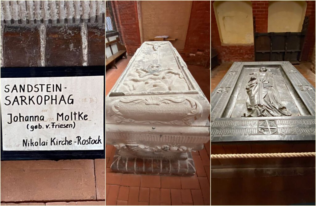 Grabplatte und Sarkophag