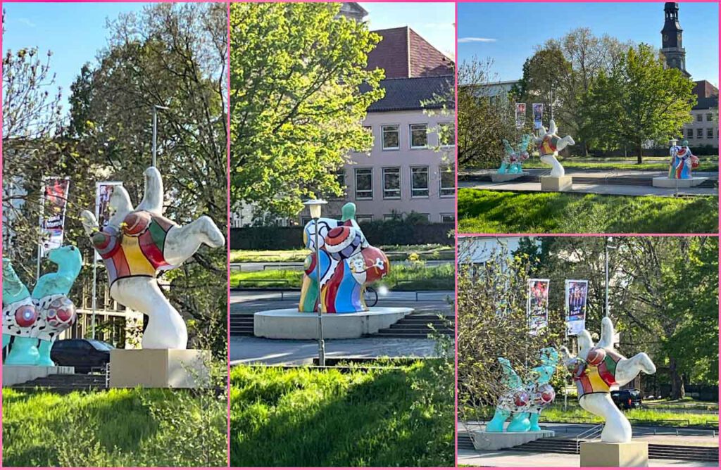 Nanas am Leineufer als Collage