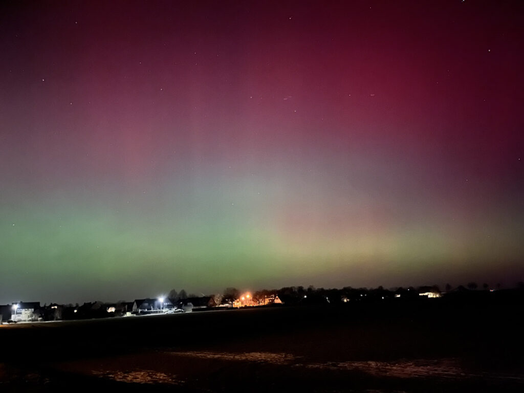 Polarlicht über Niedersachsen