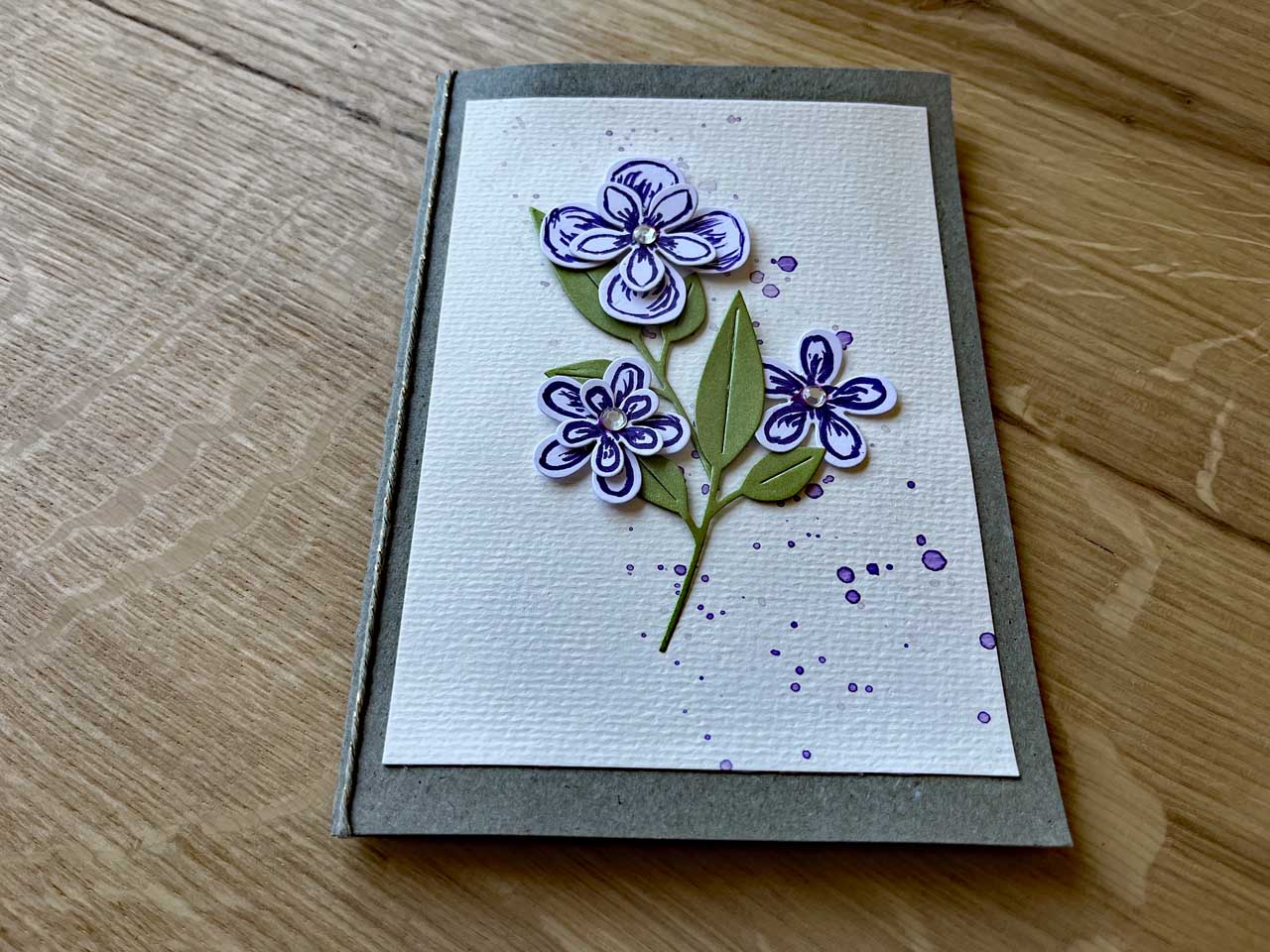 Danke und Gedanken Geburtstagskarte selbstgemacht